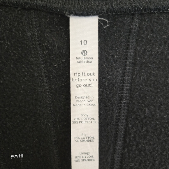 Lululemon Athletica igkoo sunrise Black fleece Zip up high collar jacket 10 - Picture 6 of 6